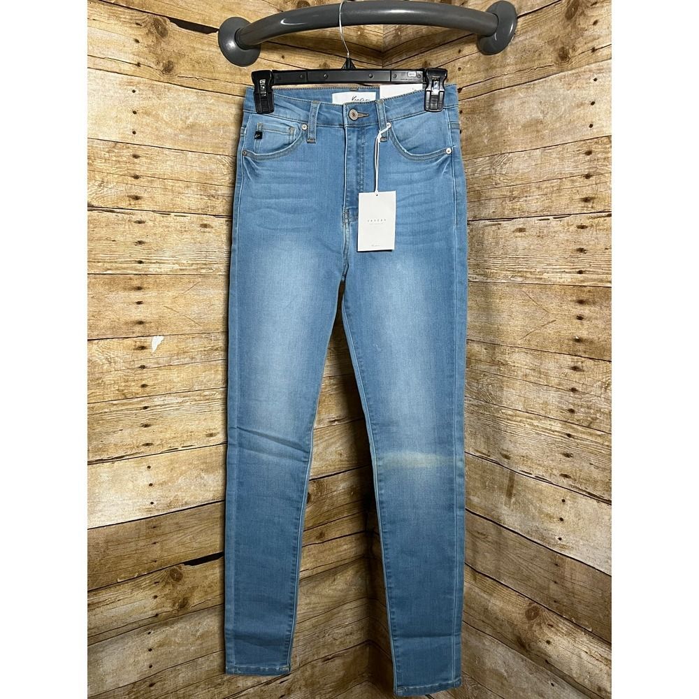 KANCAN HIGH RISE LIGHT WASH SUPER SKINNY CASUAL CLASSIC STRETCH ANKLE JEANS